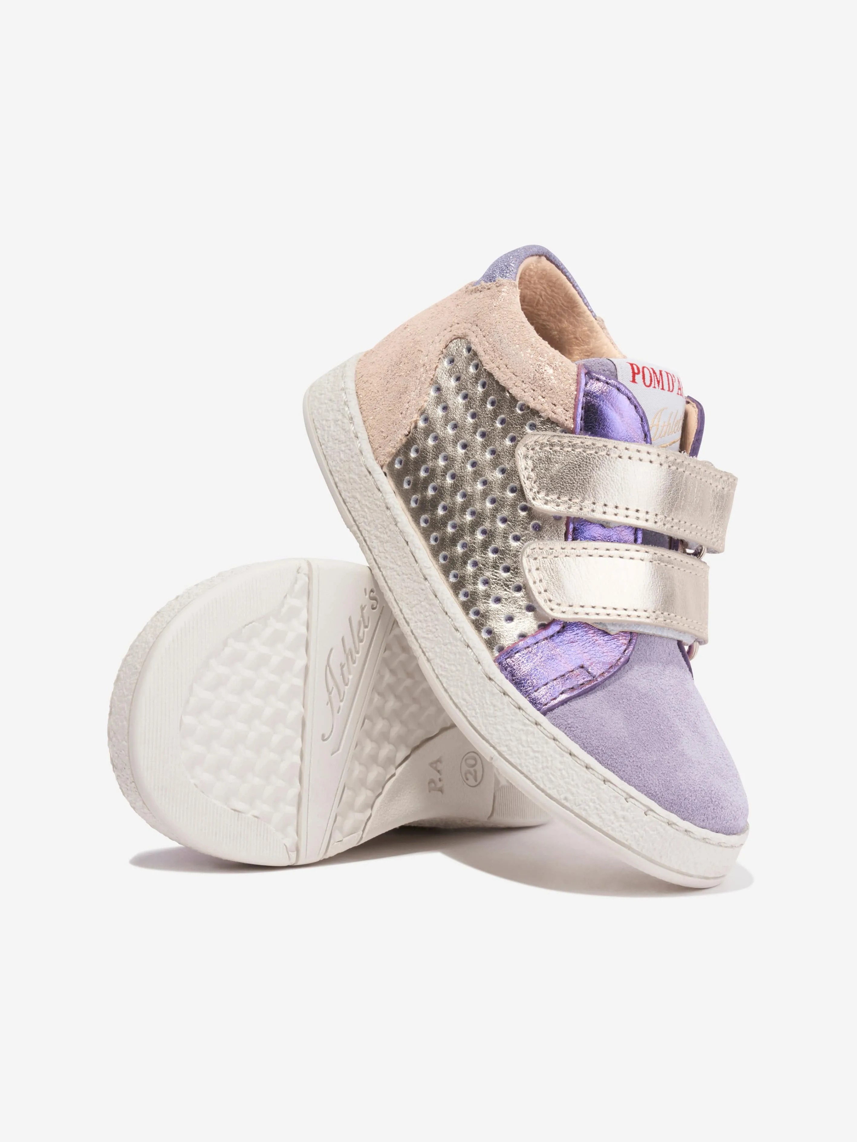 Pom D'Api Chaussures en Cuir Souple pour Filles en Multicolore
