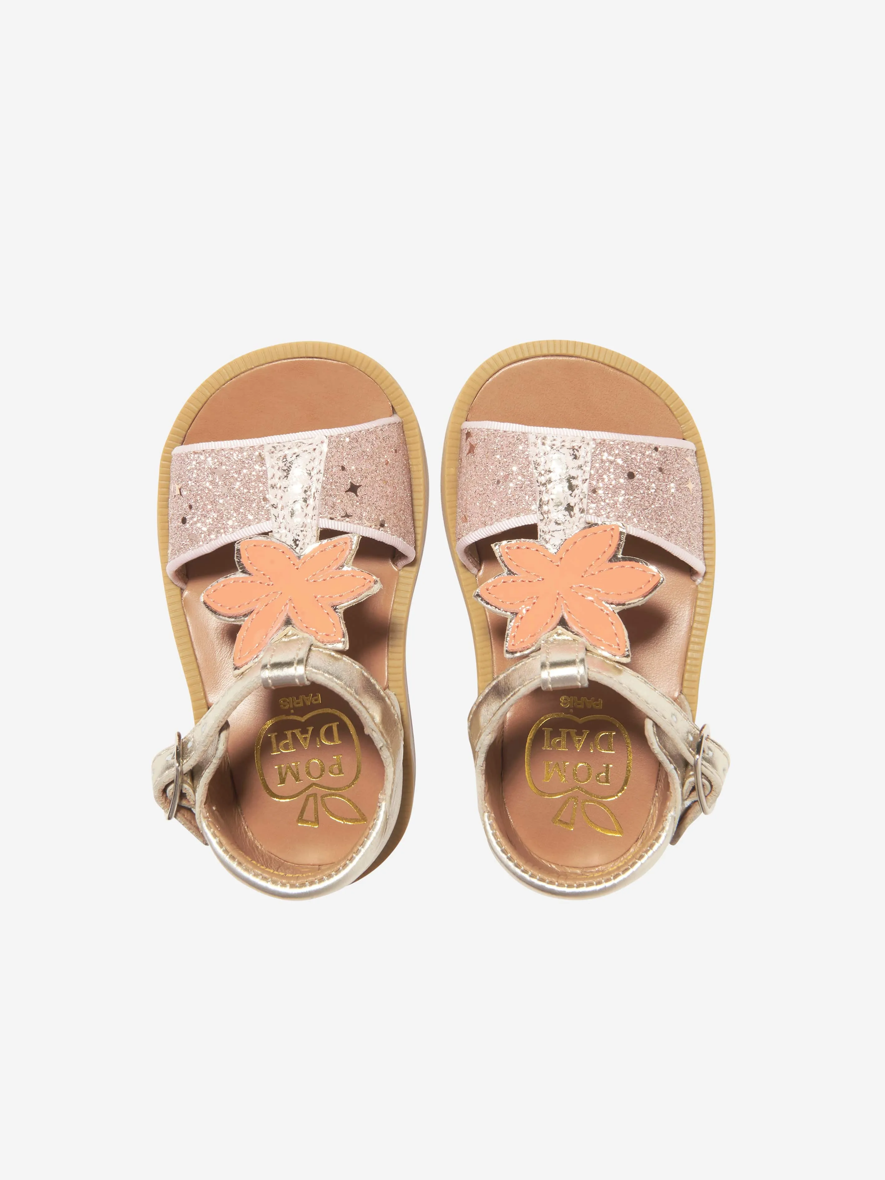 Sandales Pom D'Api Girls Poppy Malibu en Or