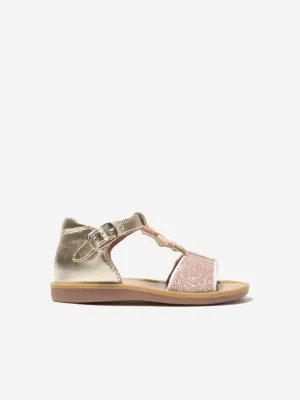 Sandales Pom D'Api Girls Poppy Malibu en Or