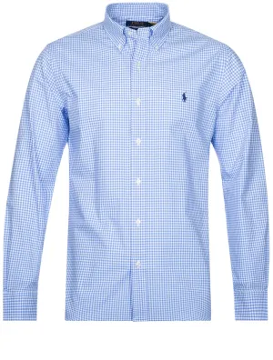 Chemise sport manches longues en popeline bleue