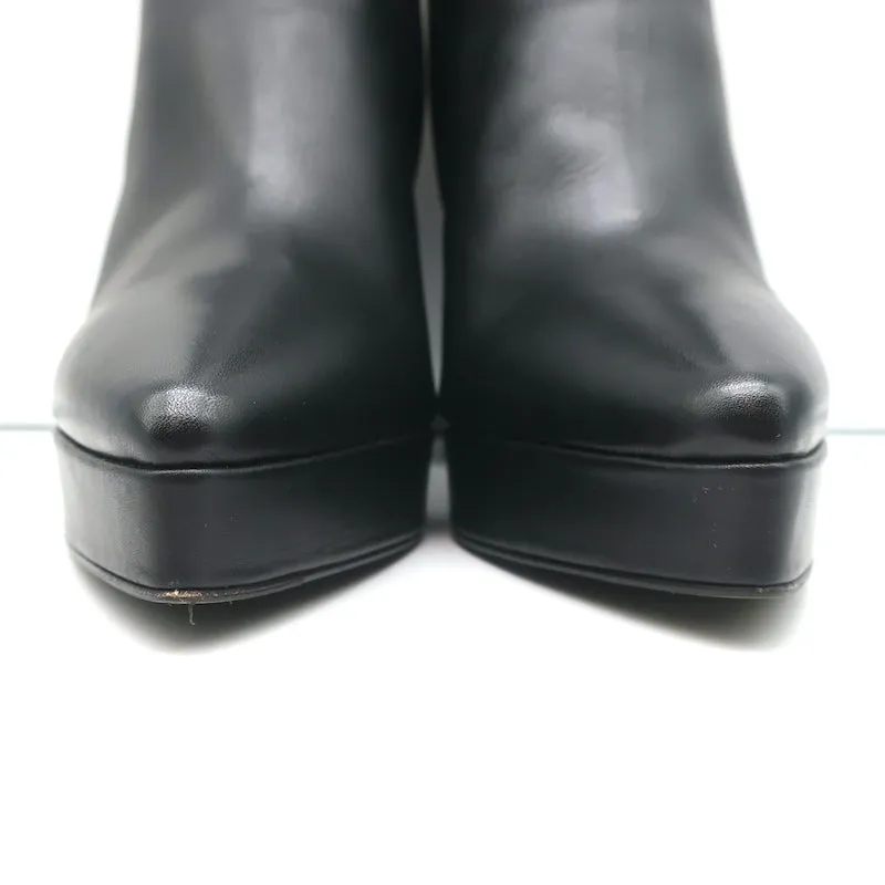 Bottes à cheville à bout pointu avec plateforme Proenza Schouler Ave en cuir noir taille 36.5
