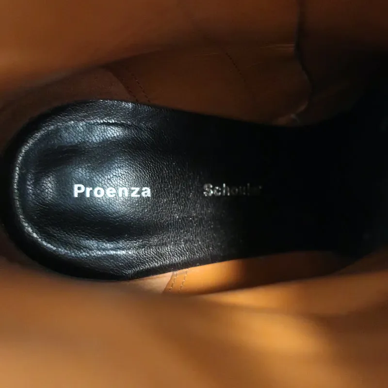Bottes à cheville à bout pointu avec plateforme Proenza Schouler Ave en cuir noir taille 36.5