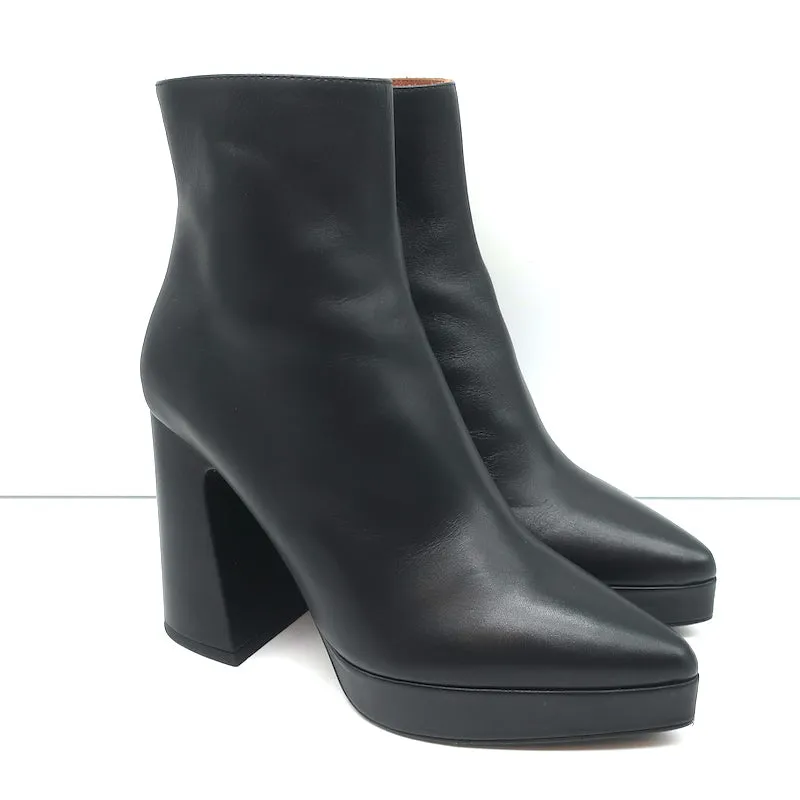 Bottes à cheville à bout pointu avec plateforme Proenza Schouler Ave en cuir noir taille 36.5
