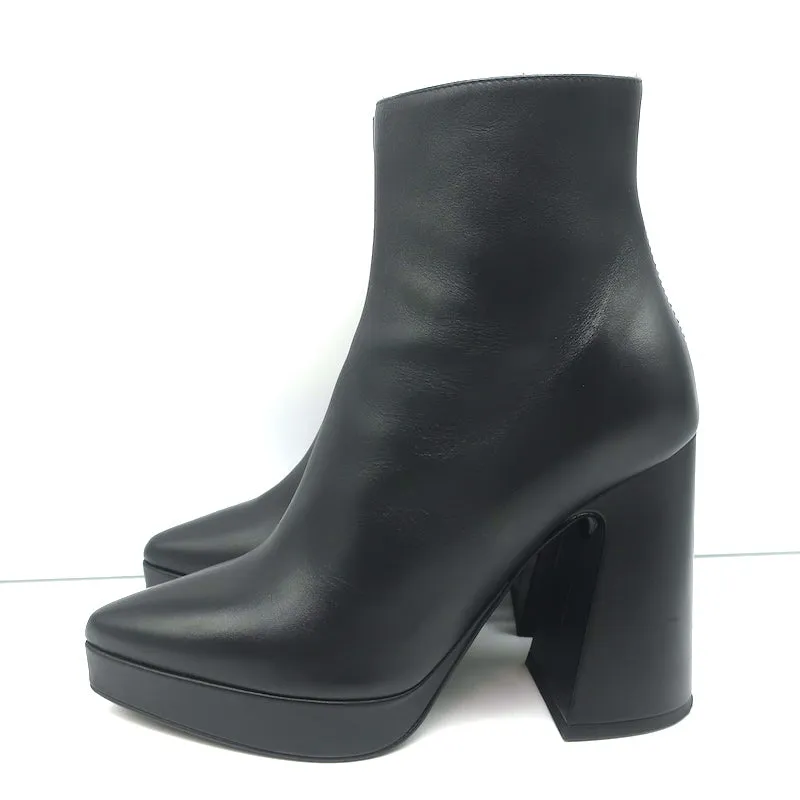 Bottes à cheville à bout pointu avec plateforme Proenza Schouler Ave en cuir noir taille 36.5