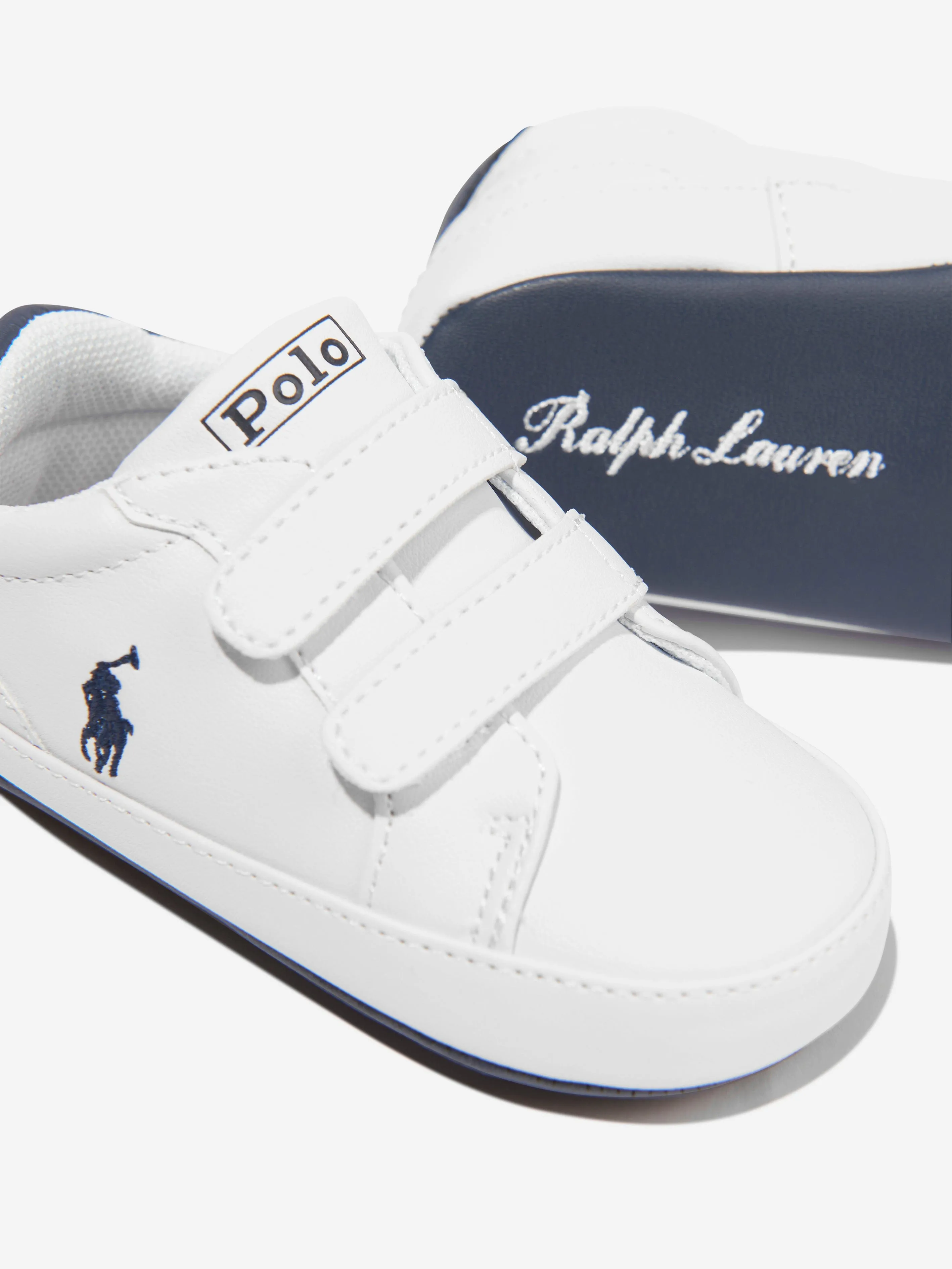 Ralph Lauren Bébé Garçon Heritage Court II Chaussures de Sport en Blanc