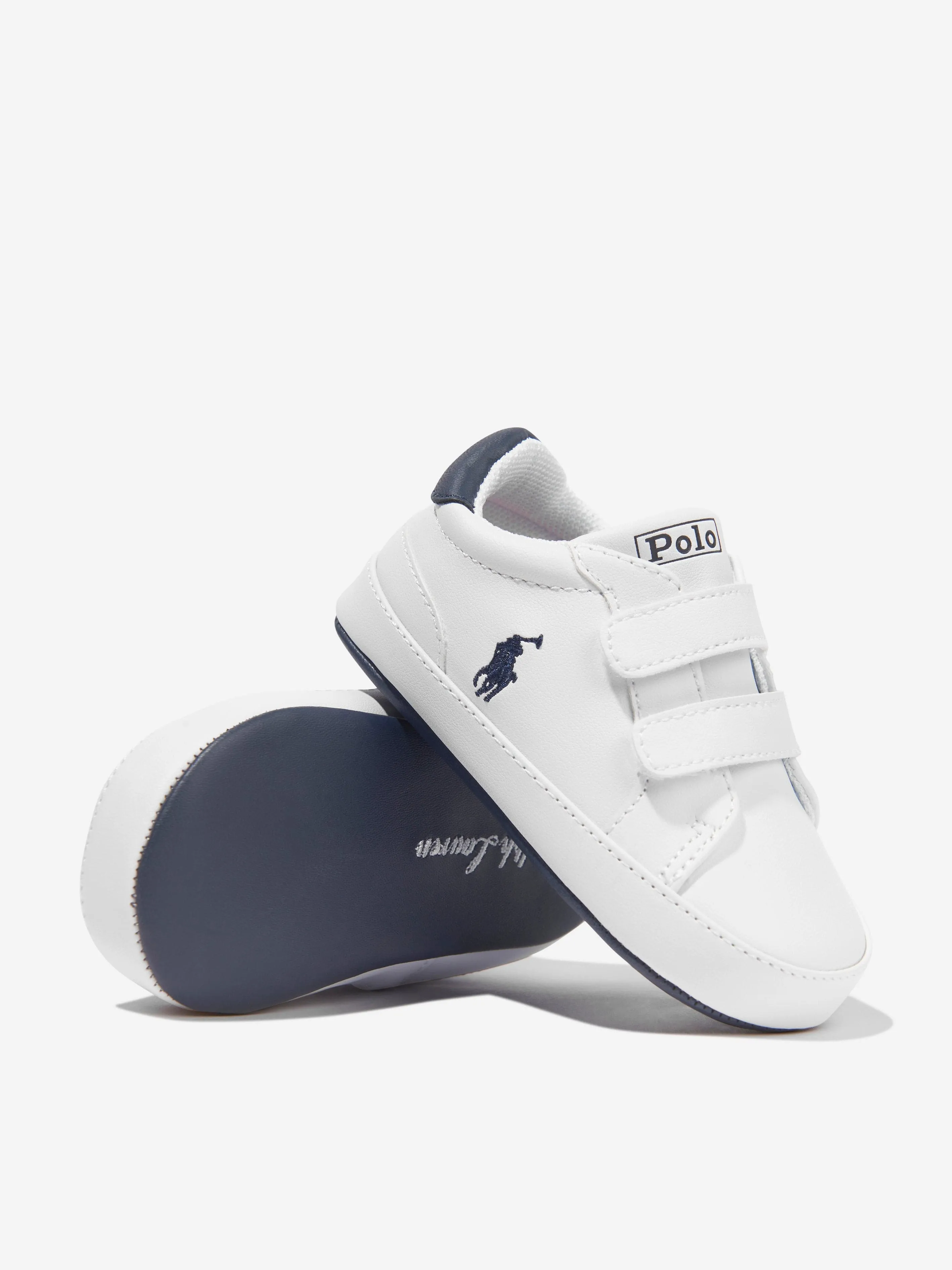 Ralph Lauren Bébé Garçon Heritage Court II Chaussures de Sport en Blanc