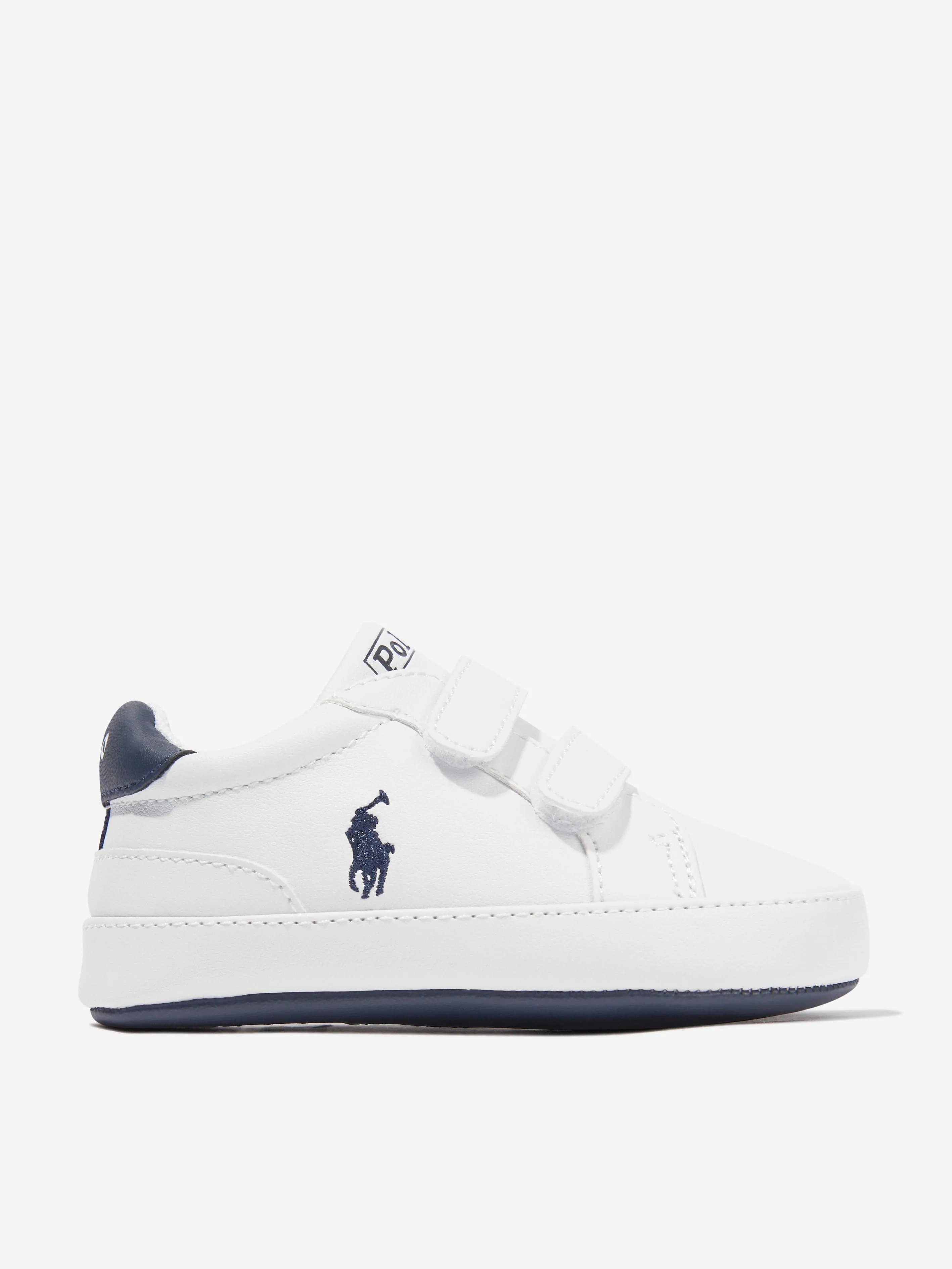 Ralph Lauren Bébé Garçon Heritage Court II Chaussures de Sport en Blanc