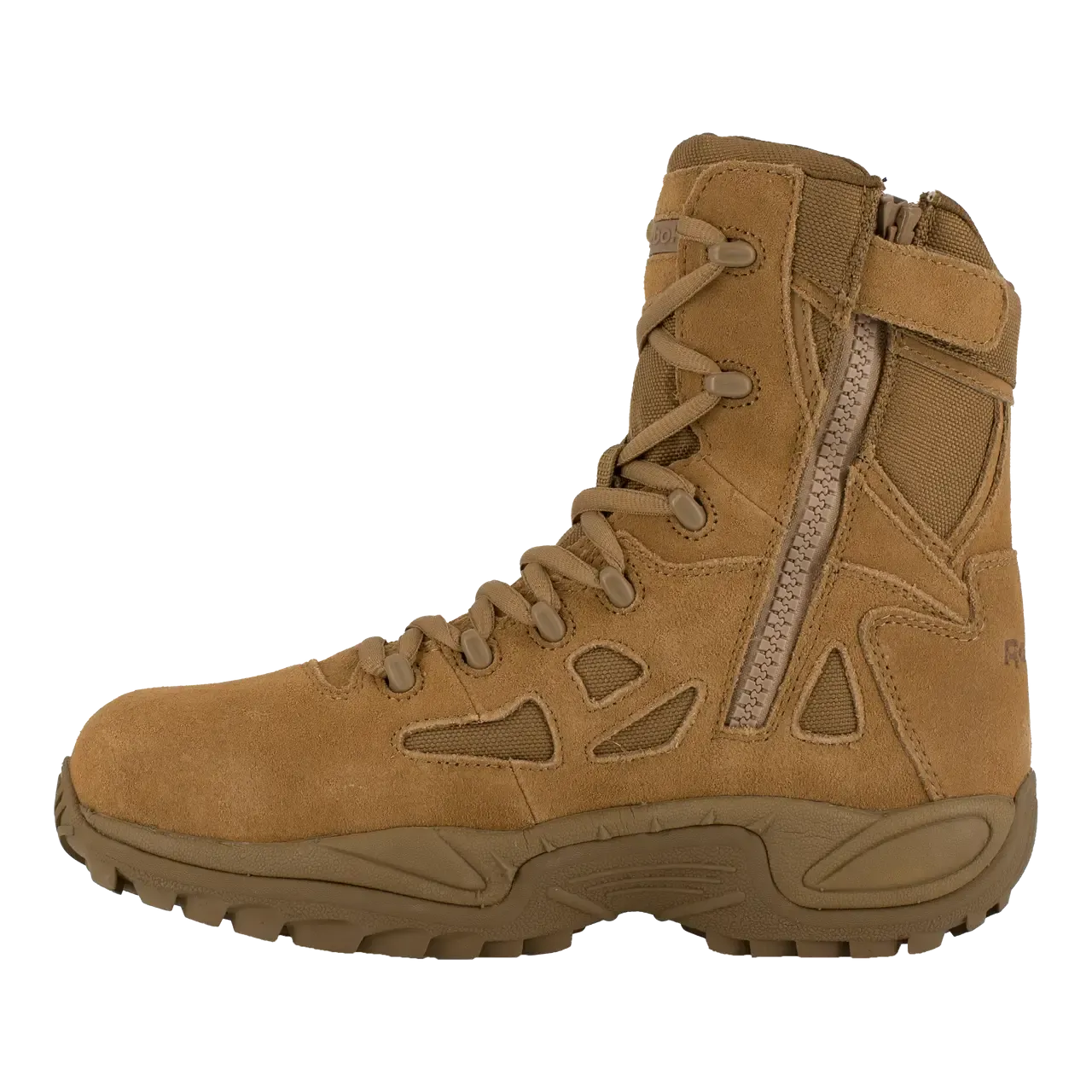 Botte de travail militaire furtive Rapid Response Rb 8 Pouces à embout composite et fermeture éclair latérale Coyote