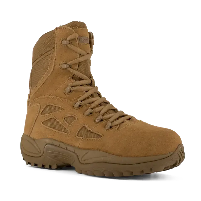 Botte de travail militaire furtive Rapid Response Rb 8 Pouces à embout composite et fermeture éclair latérale Coyote
