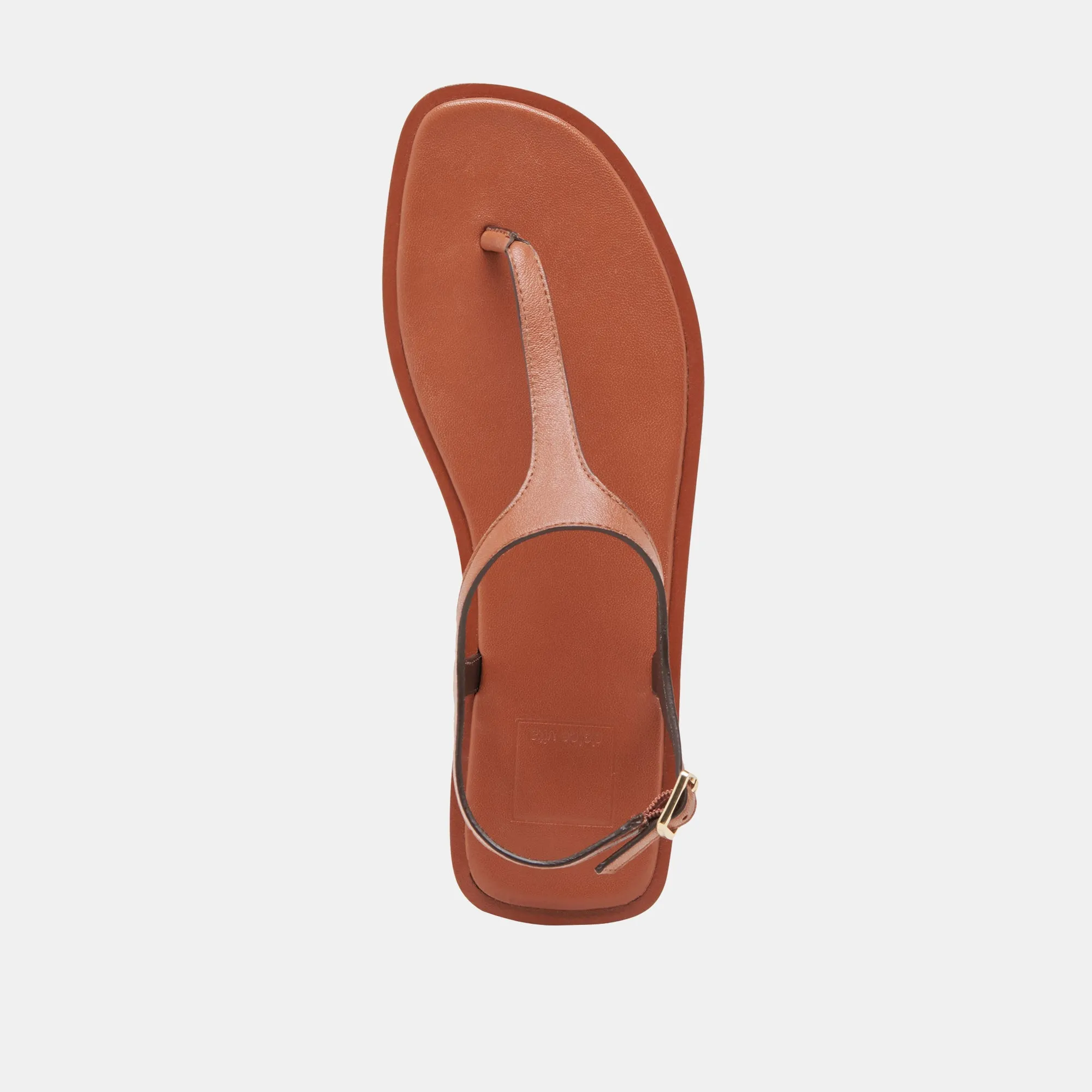 SANDALES RAYE EN CUIR TAN