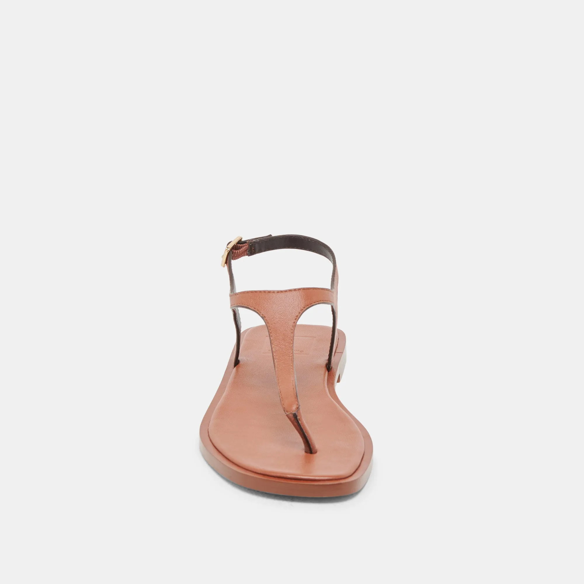 SANDALES RAYE EN CUIR TAN