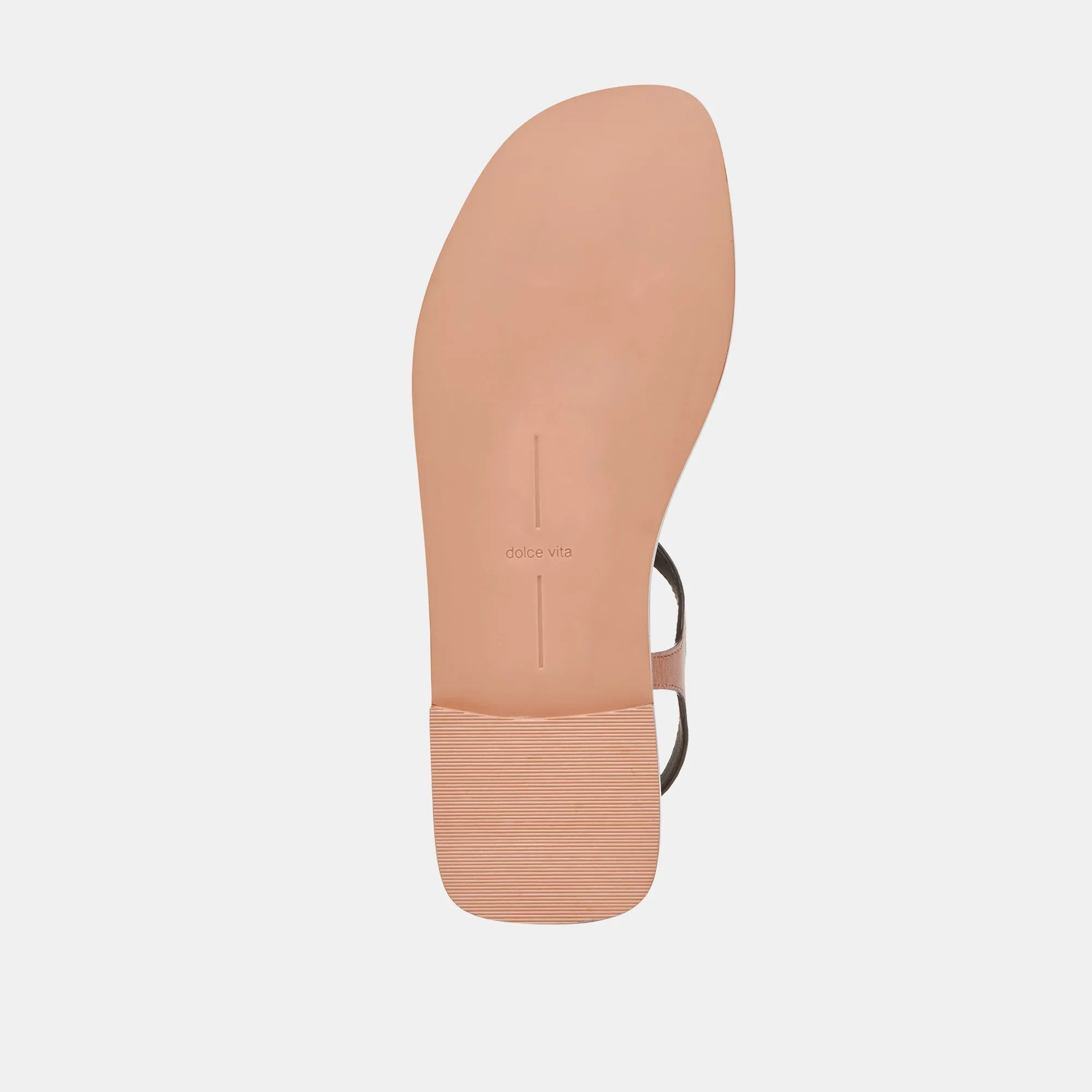 SANDALES RAYE EN CUIR TAN