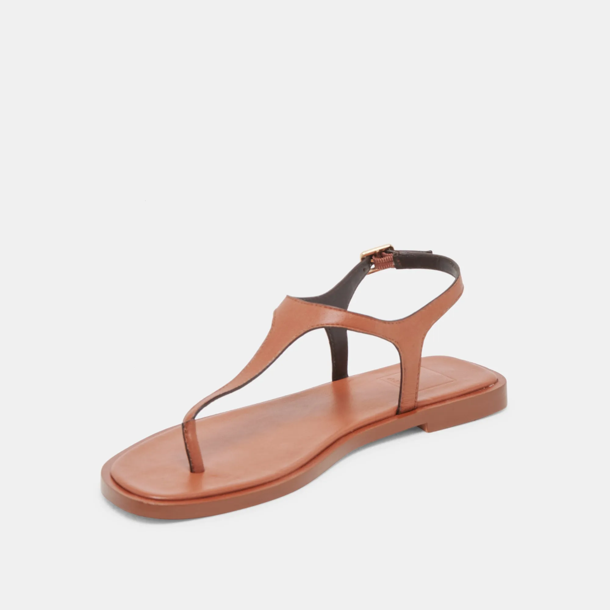 SANDALES RAYE EN CUIR TAN