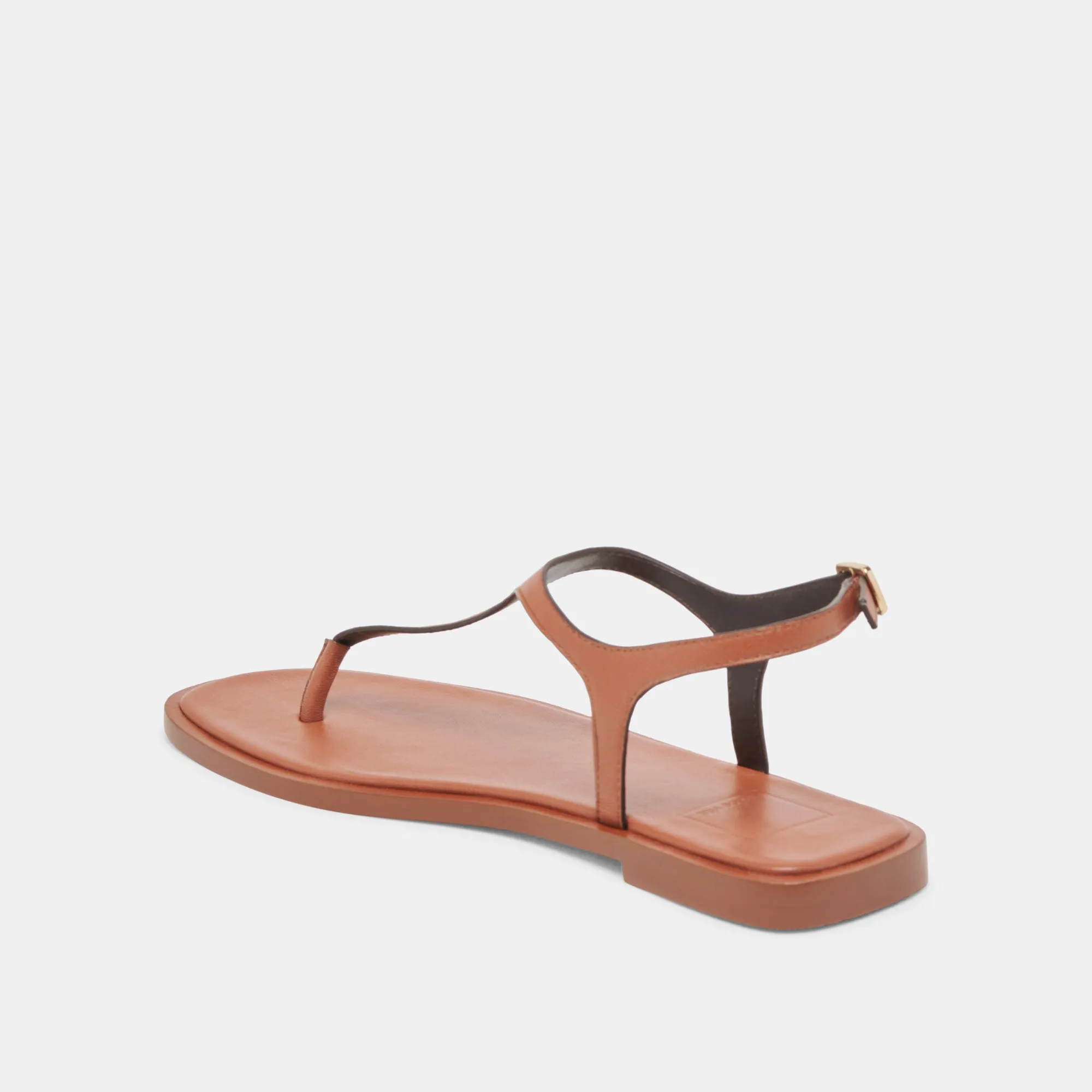 SANDALES RAYE EN CUIR TAN