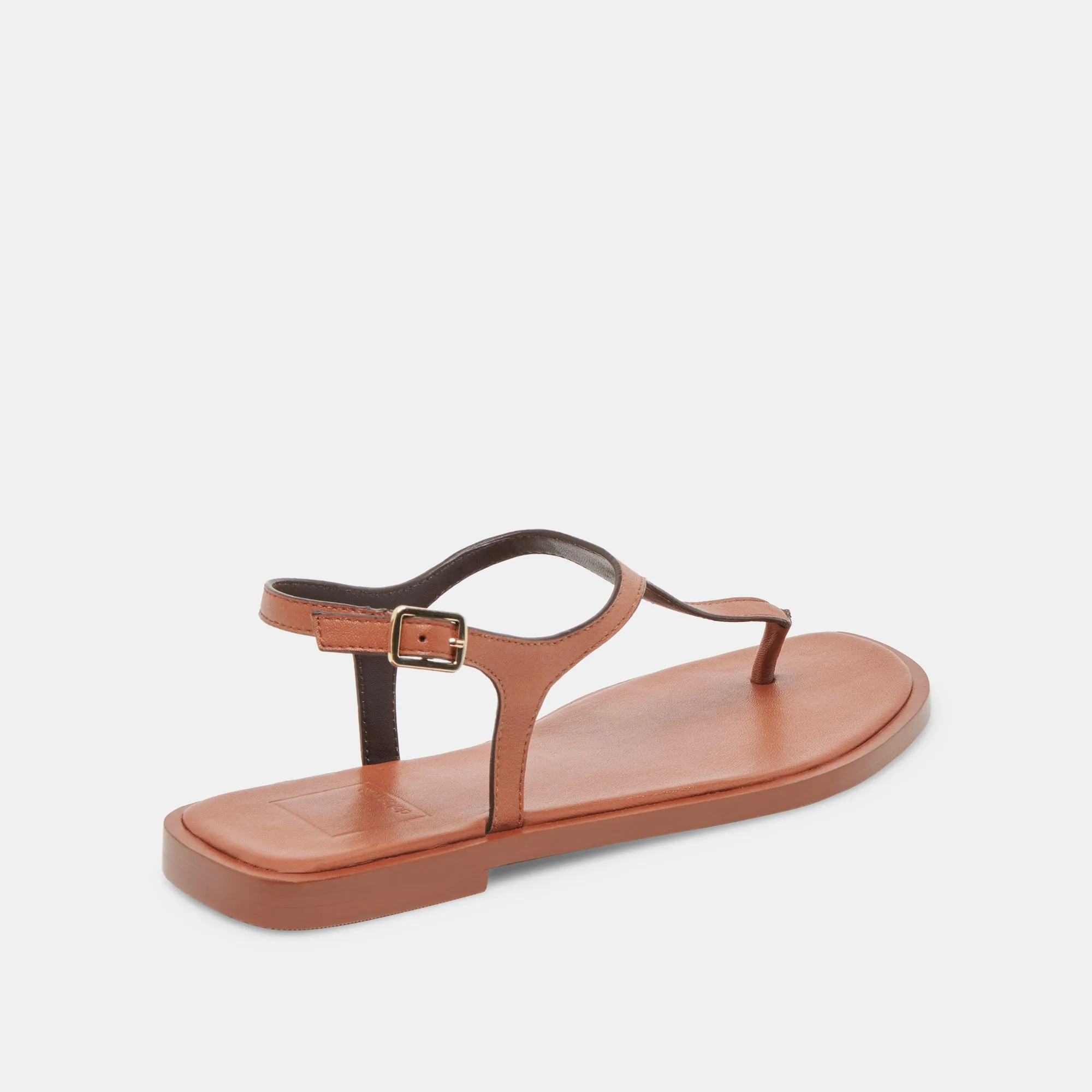 SANDALES RAYE EN CUIR TAN