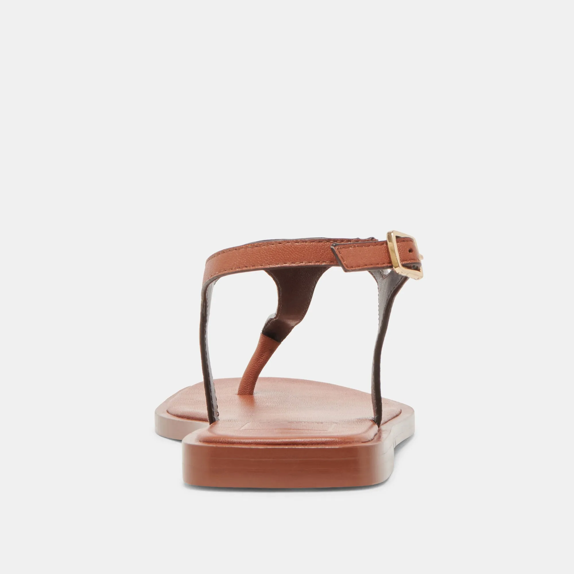 SANDALES RAYE EN CUIR TAN