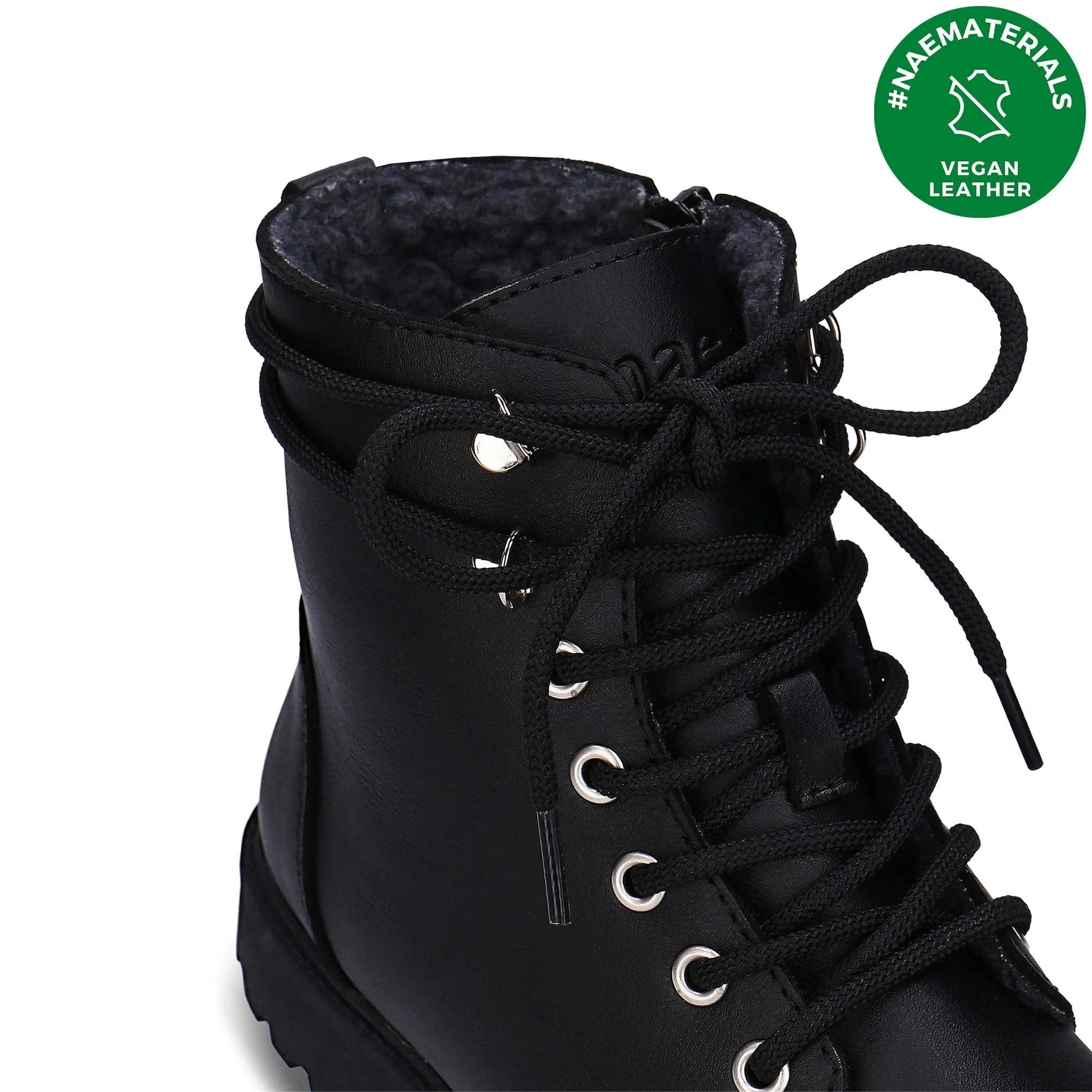 Botte cheville unisexe vegan à lacets Resta | Noir
