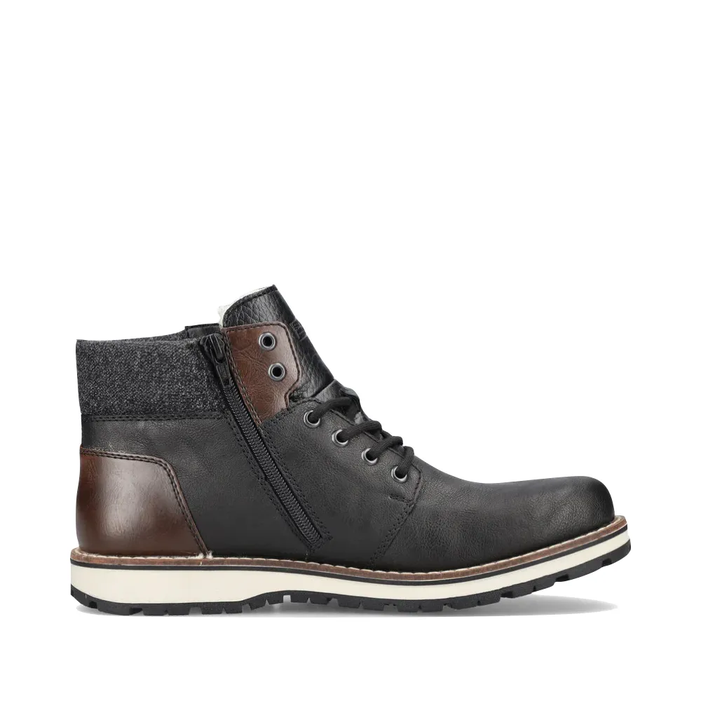 Botte imperméable et doublée chaude Ronnie 34 pour hommes de Rieker en noir/marron