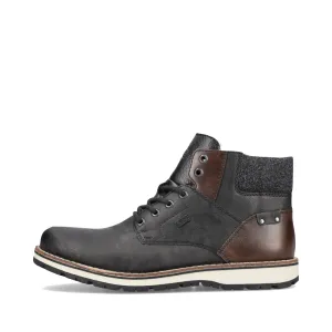 Botte imperméable et doublée chaude Ronnie 34 pour hommes de Rieker en noir/marron