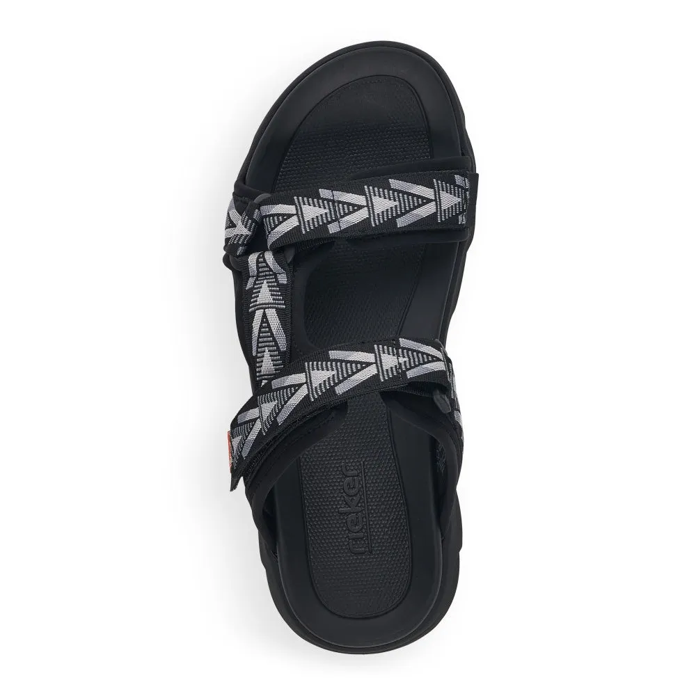 Rieker Chaussures 20801-00 Noir/Gris Sportif