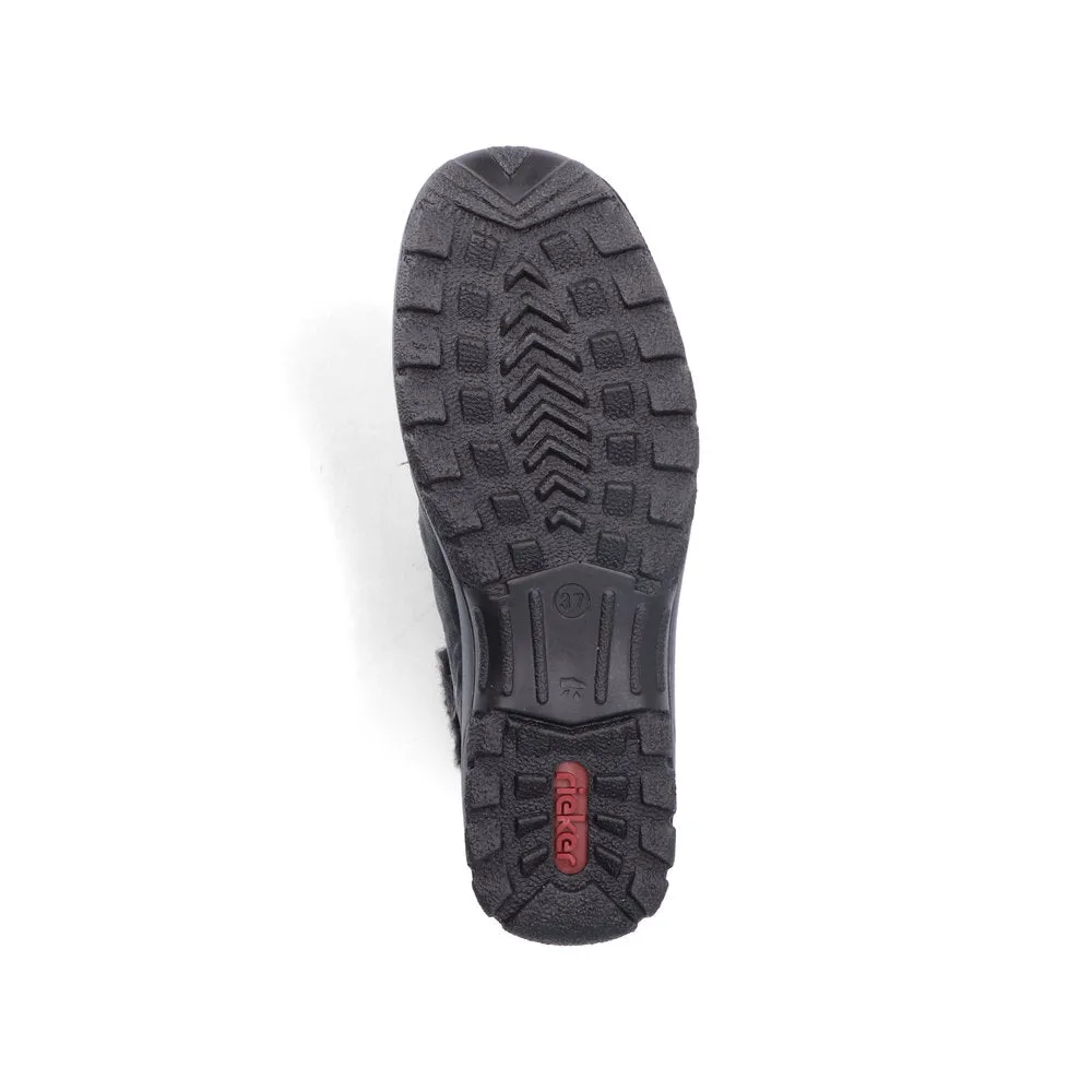 Rieker Chaussures L7172-00 Cuff en Fourrure Noire RTex