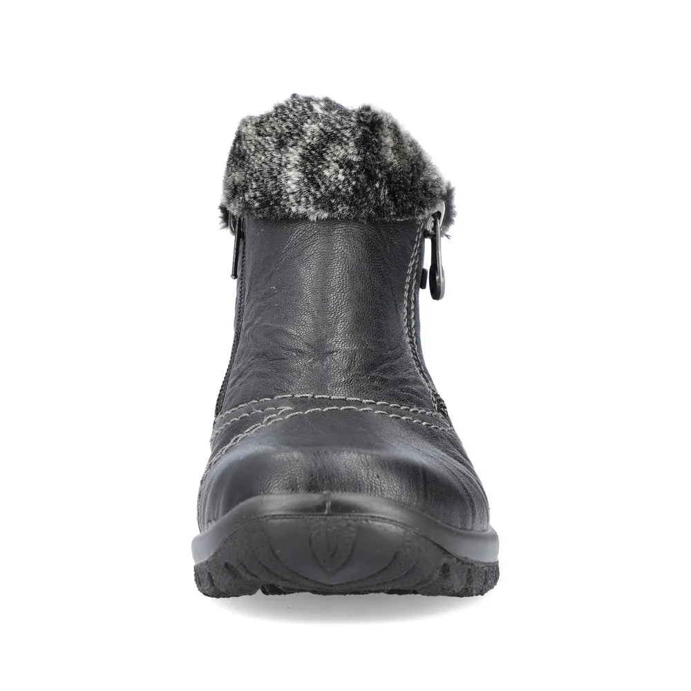 Rieker Chaussures L7172-00 Cuff en Fourrure Noire RTex