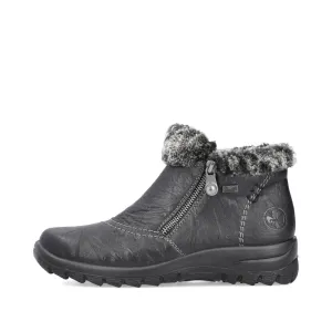 Rieker Chaussures L7172-00 Cuff en Fourrure Noire RTex