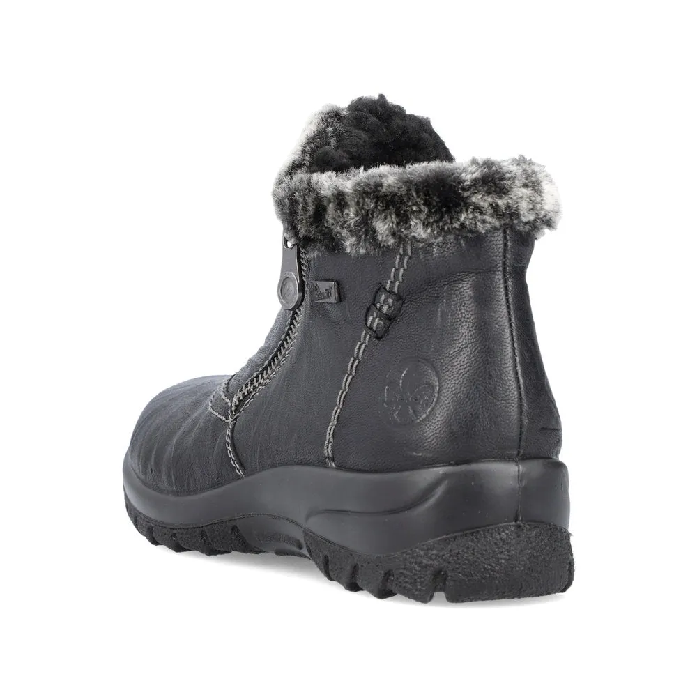 Rieker Chaussures L7172-00 Cuff en Fourrure Noire RTex