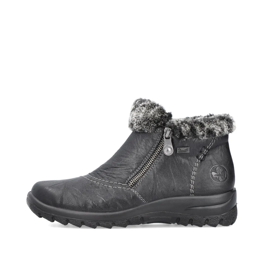 Rieker Chaussures L7172-00 Cuff en Fourrure Noire RTex