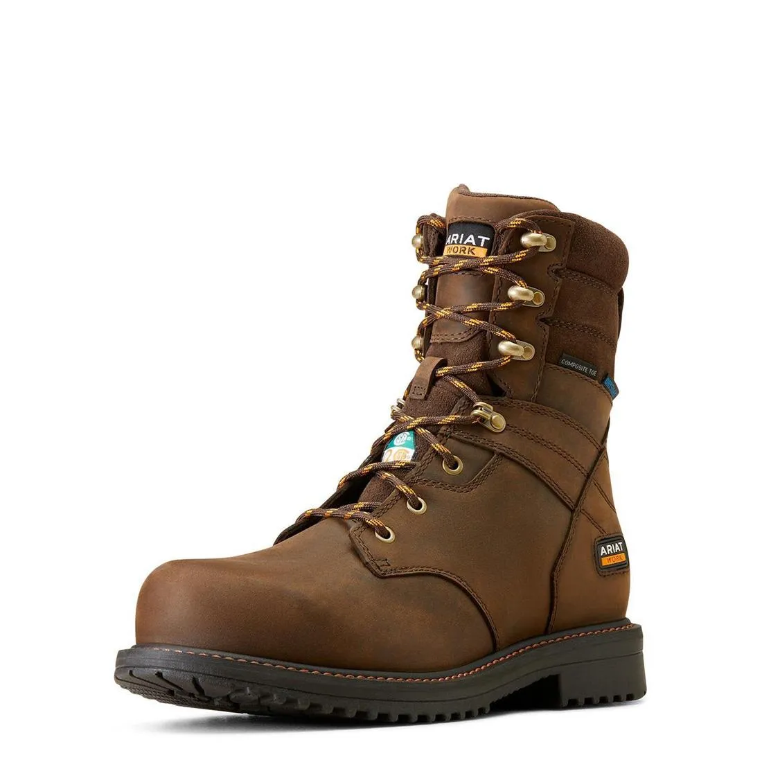 Botte de travail RigTEK 8 pouces à embout composite CSA imperméable couleur marron huilé vieilli