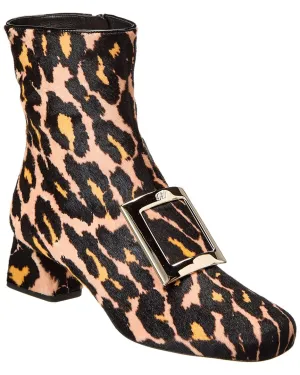 Chaussures Bottines Roger Vivier en Poil de Veau avec Plaque Logo et Passepoil