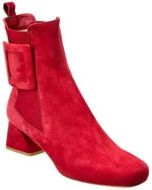 Bottines Chelsea en daim avec plaque logo Roger Vivier_Roger-Vivier