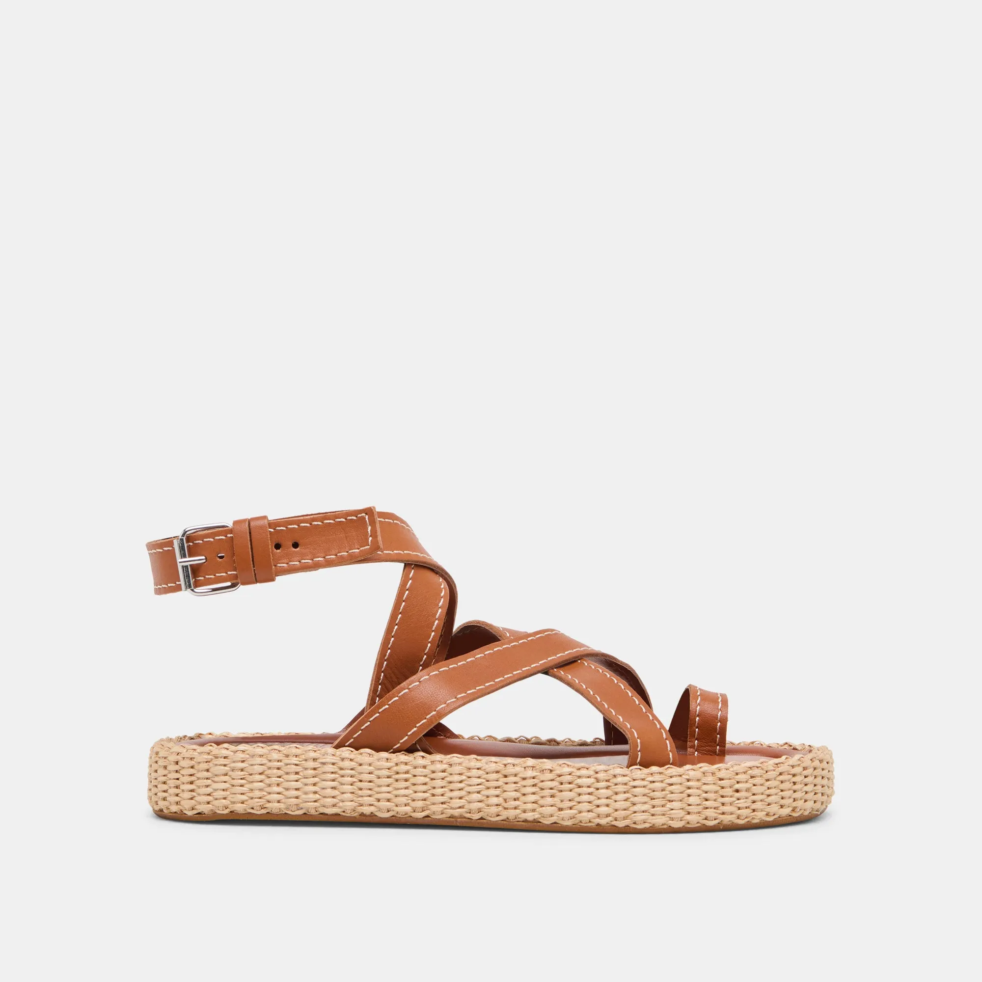 SANDALES ROXIE EN CUIR MARRON