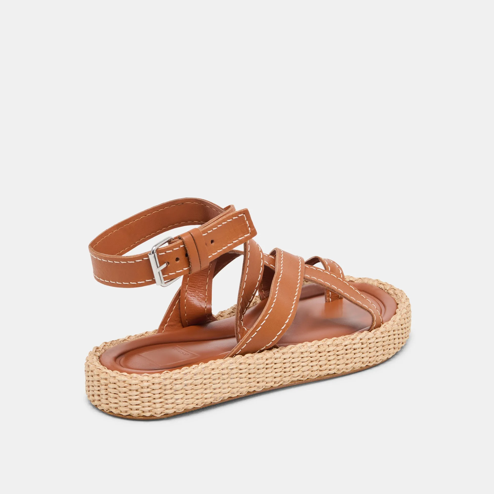 SANDALES ROXIE EN CUIR MARRON
