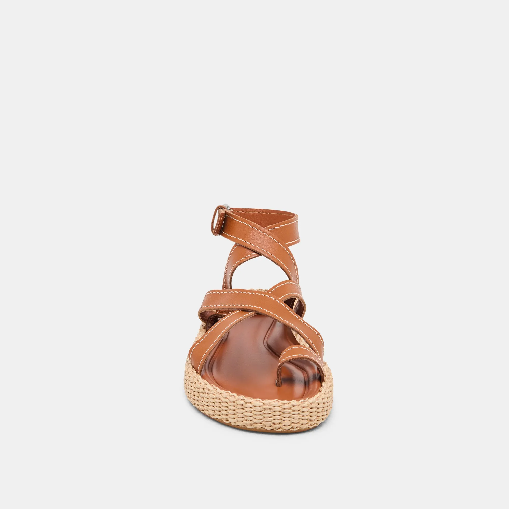 SANDALES ROXIE EN CUIR MARRON