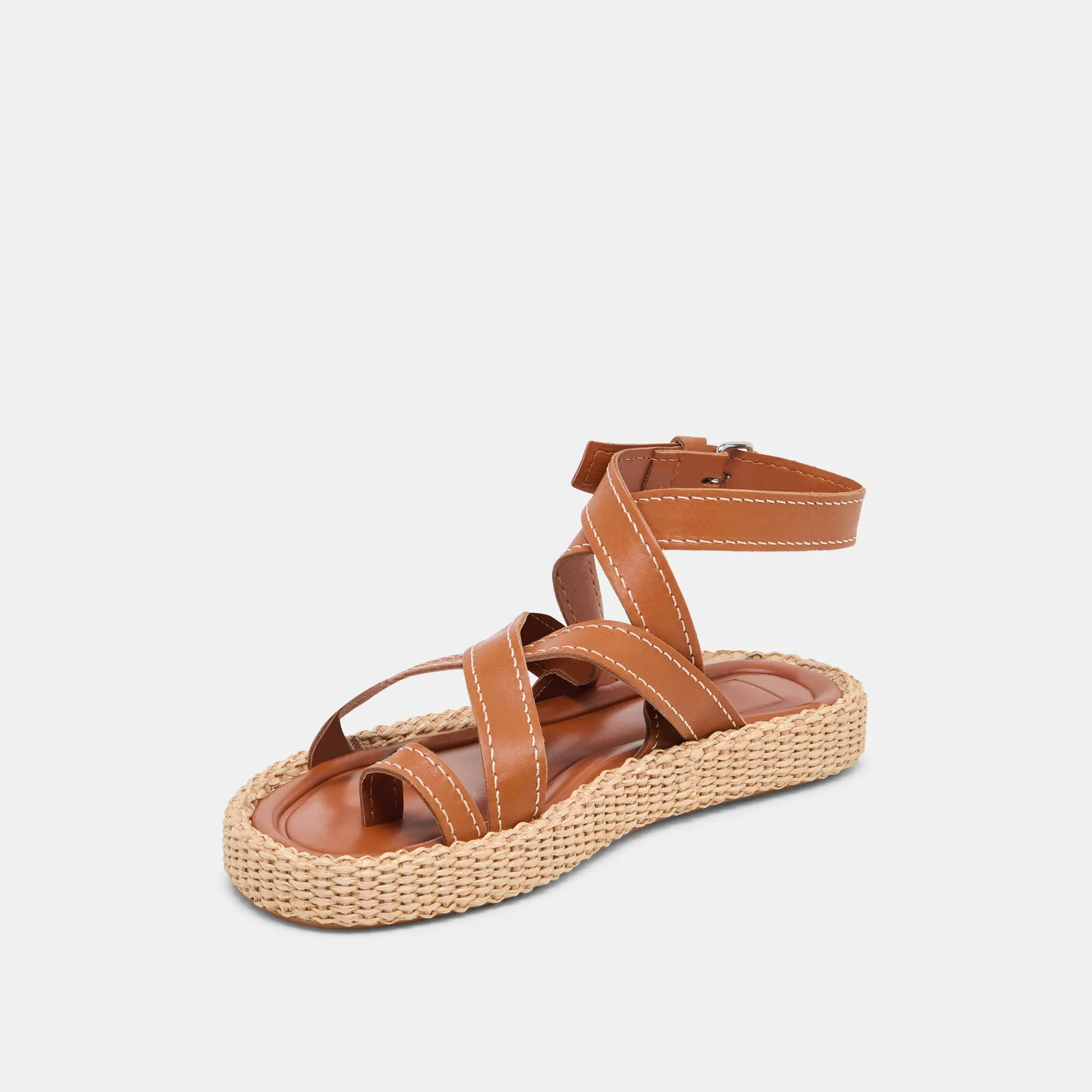 SANDALES ROXIE EN CUIR MARRON