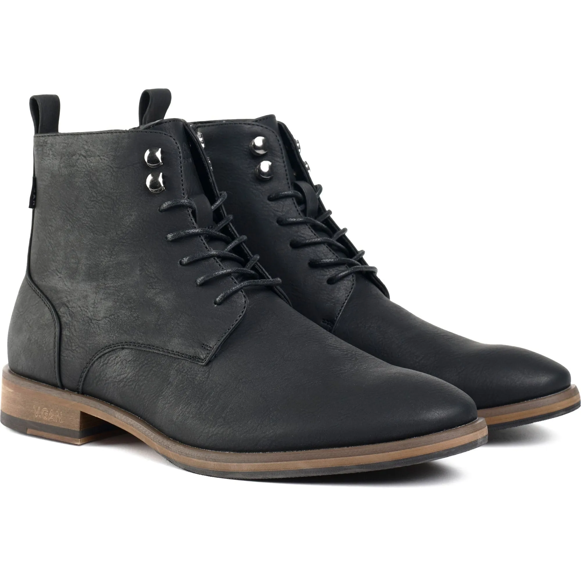 Bottes chevilles en similicuir vegan pour homme Rye 2 | Noir