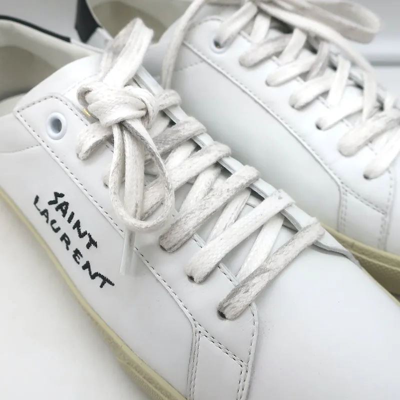 Saint Laurent Court Classic SL/06 Sneakers Basses Brodées Blanc Taille 38 NEUF