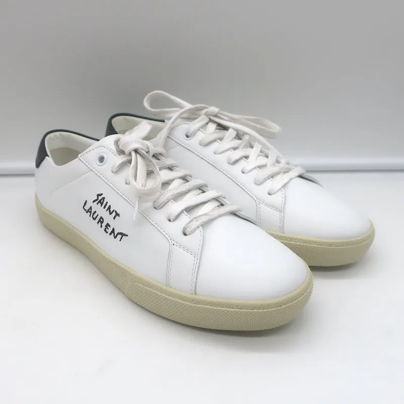 Saint Laurent Court Classic SL/06 Sneakers Basses Brodées Blanc Taille 38 NEUF