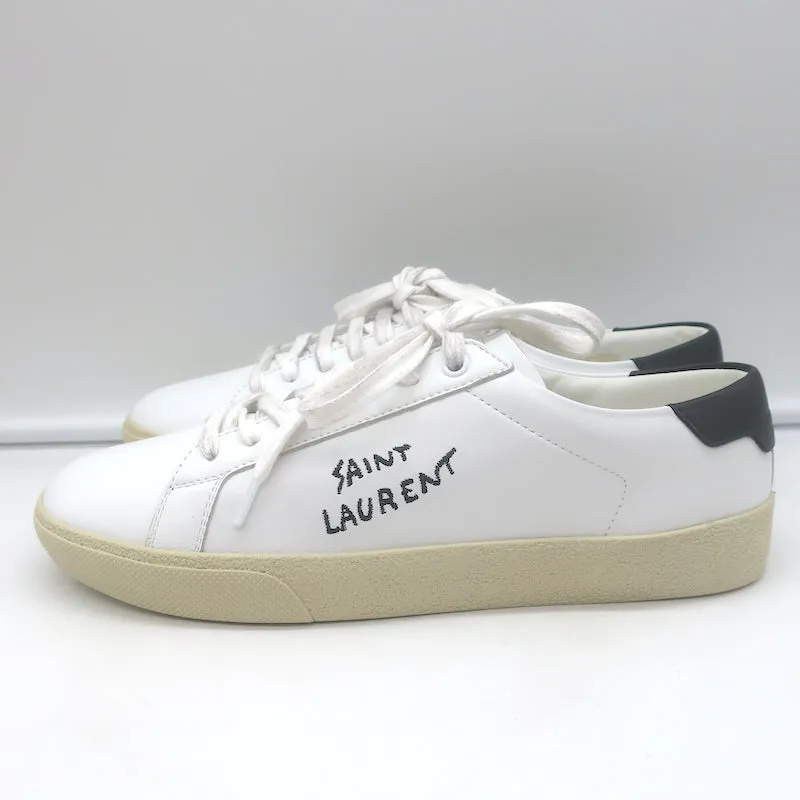 Saint Laurent Court Classic SL/06 Sneakers Basses Brodées Blanc Taille 38 NEUF