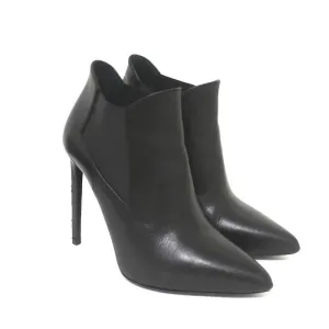 Bottes Chelsea Saint Laurent Paris en cuir noir taille 40.5 à bout pointu