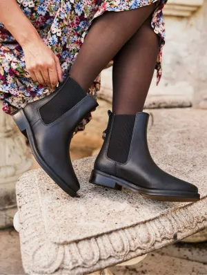 Bottes Chelsea en Simili-Cuir Végan Secret | Noir