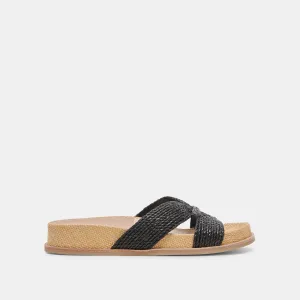 SELDA SANDALES LARGES ONYX RAFFIA