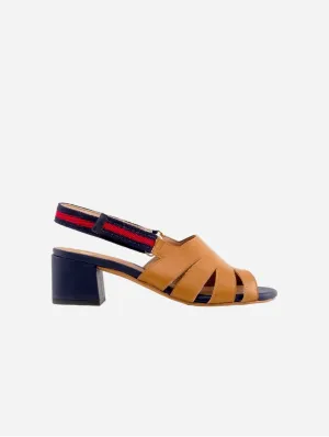 Sandales à talons en simili cuir vegan Silvia | Camel