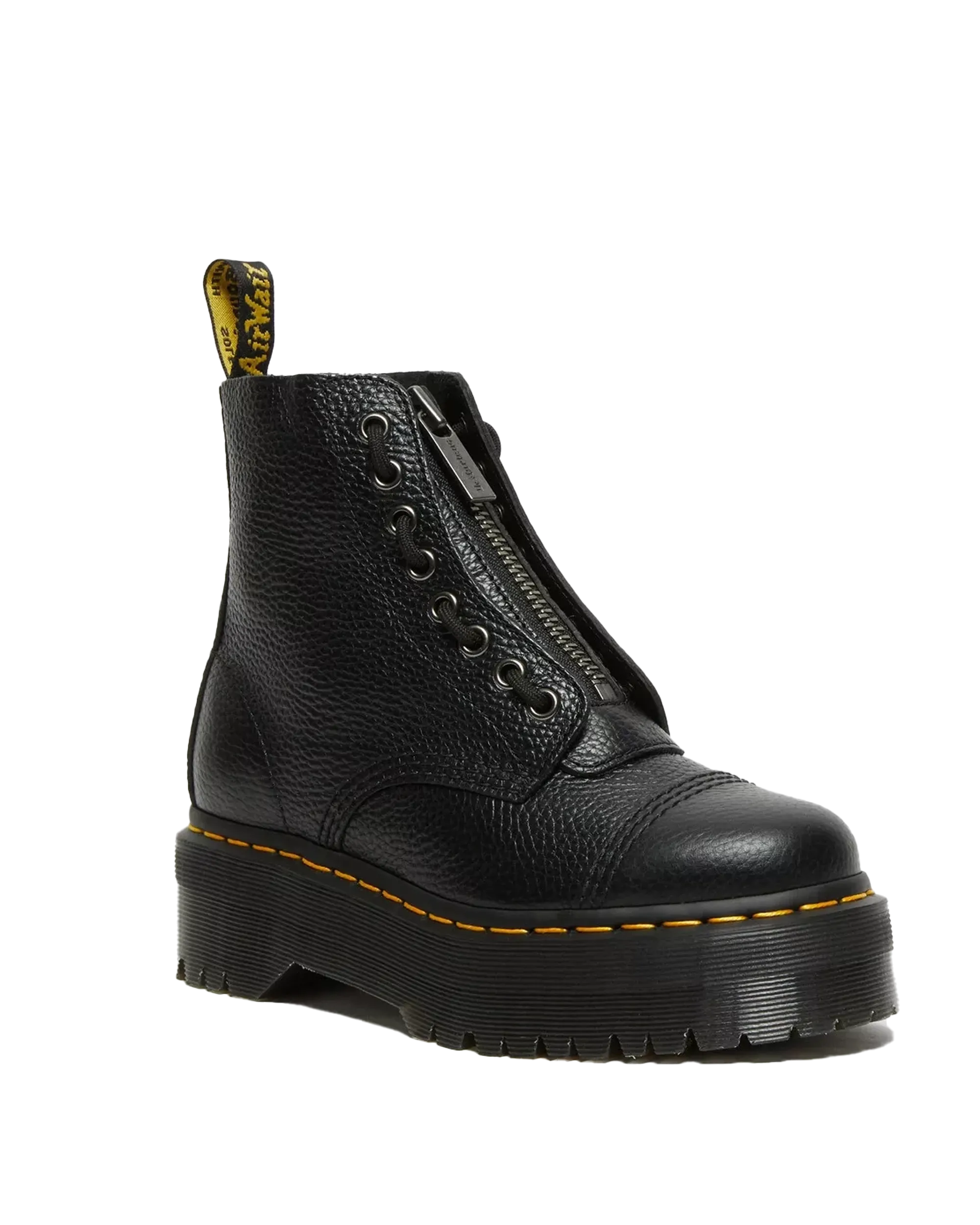 Bottes à plateforme en cuir Nappa fraisé Sinclair en Napa fraisé noir