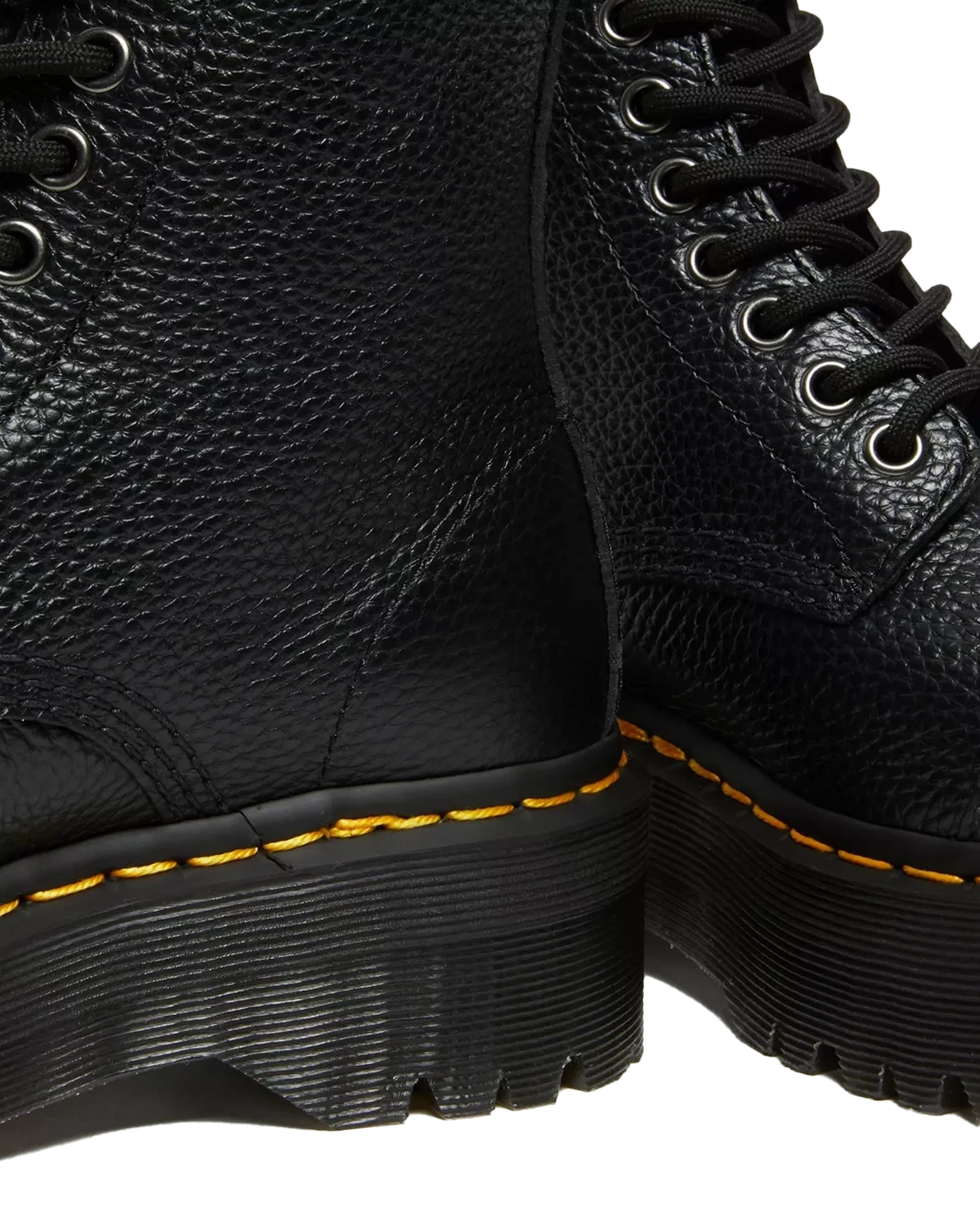 Bottes à plateforme en cuir Nappa fraisé Sinclair en Napa fraisé noir
