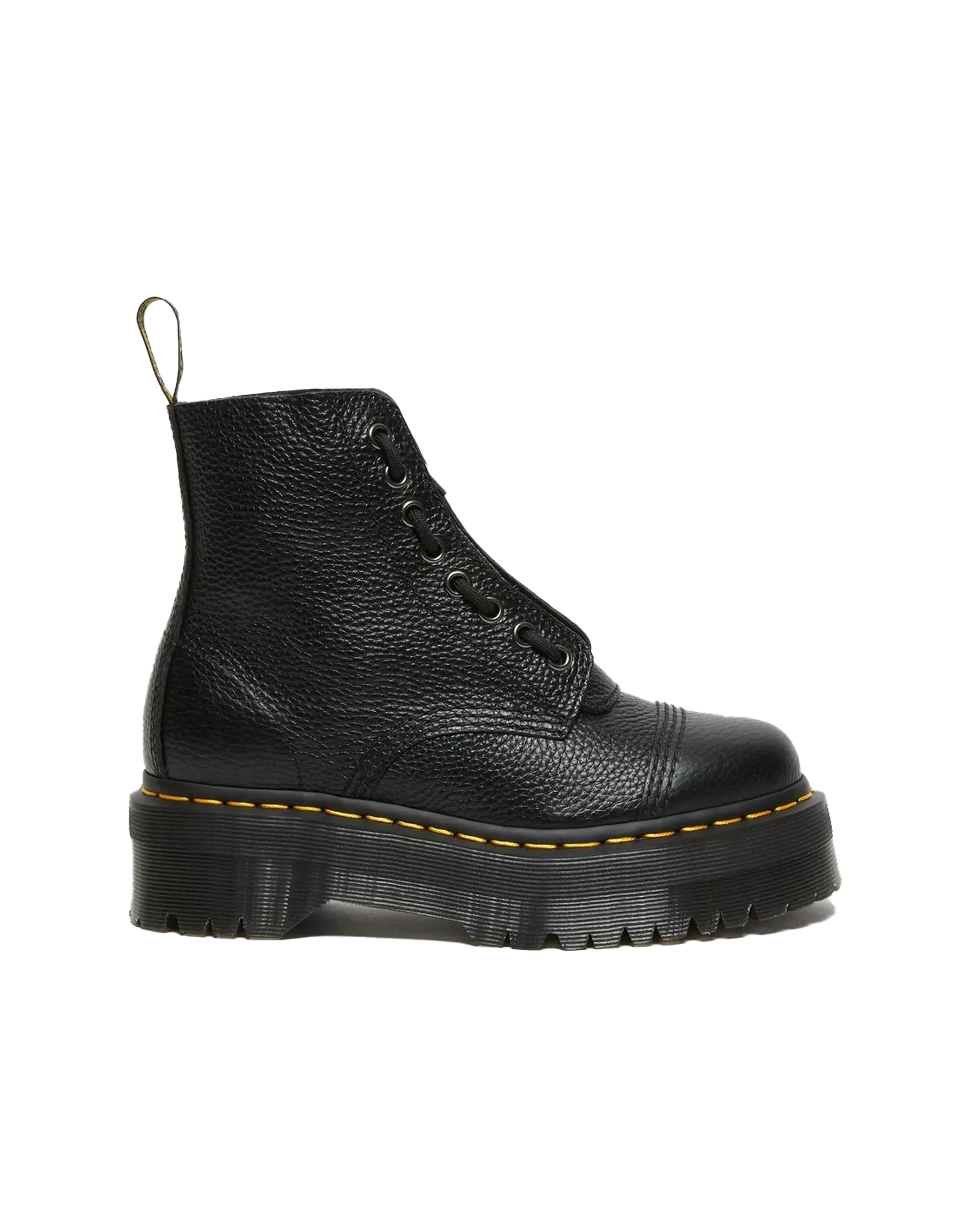 Bottes à plateforme en cuir Nappa fraisé Sinclair en Napa fraisé noir