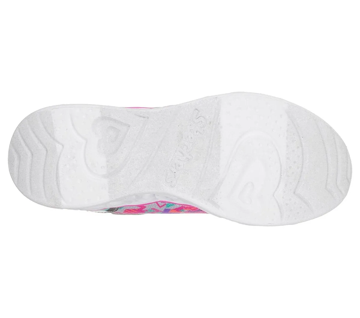 Skechers Fille S Lights : Lumières en forme de cœur argentées