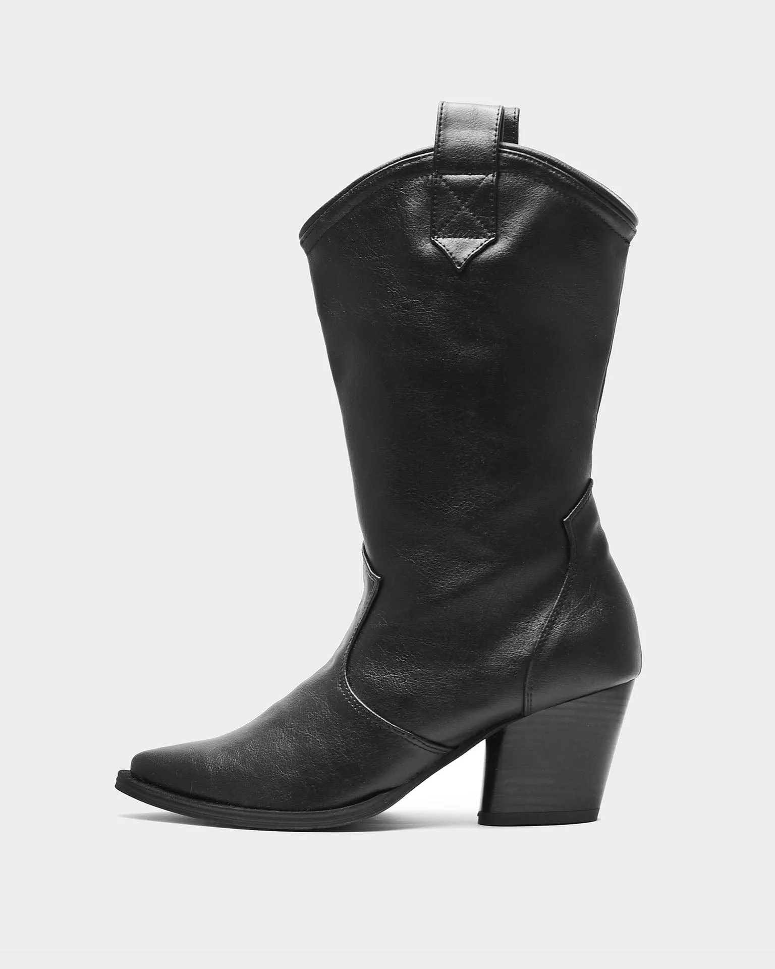 Bottes cowboy végan en simili cuir raisin pour femmes Sleeky | Noir