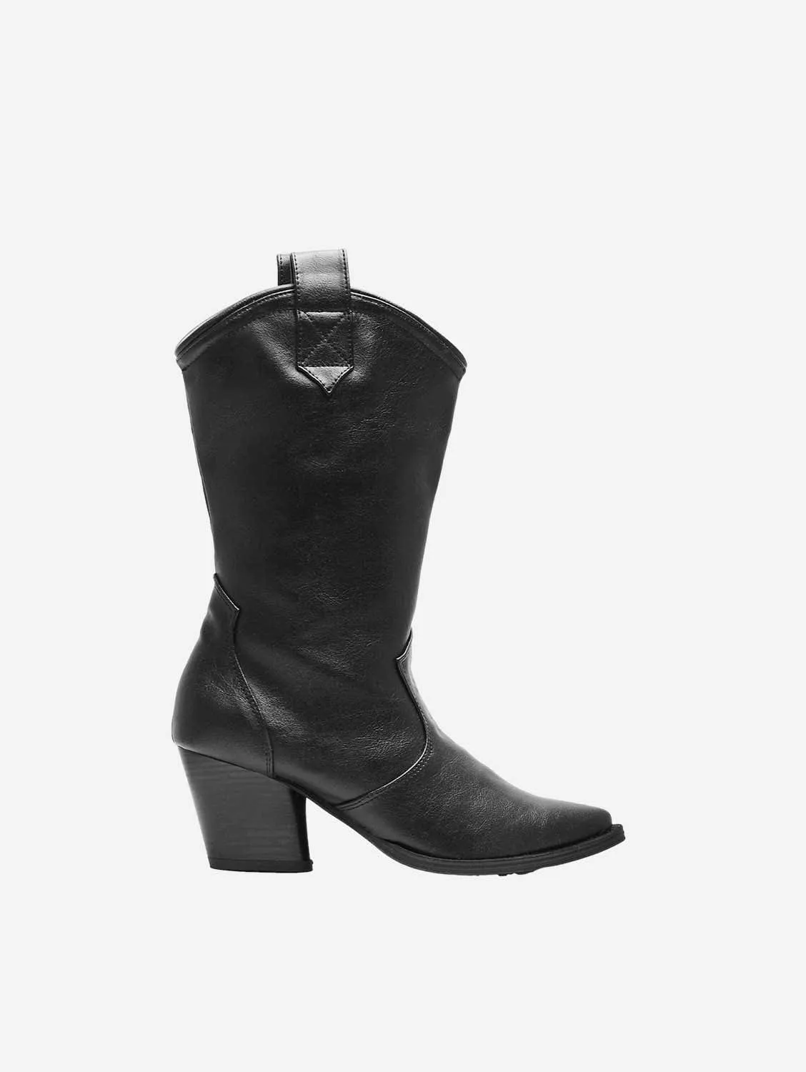 Bottes cowboy végan en simili cuir raisin pour femmes Sleeky | Noir